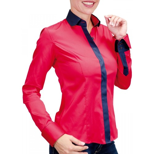 Vêtements Femme Chemises / Chemisiers Andrew Mc Allister chemise bicolore napoli rouge Rouge