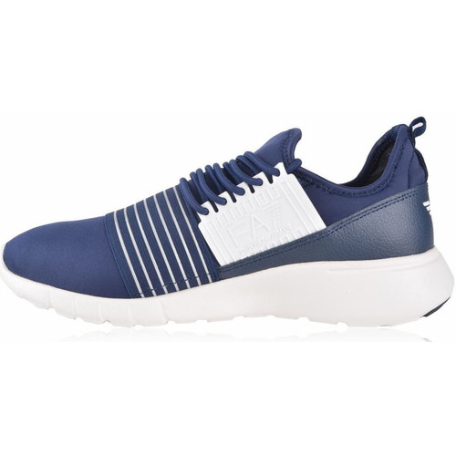 Chaussures Homme Baskets basses Ea7 Emporio Armani leather Racer Slip Trainers Bleu