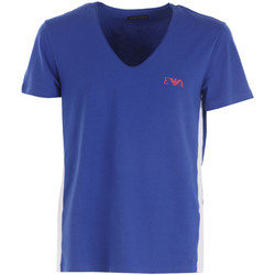 Vêtements Homme T-shirts & Polos Ea7 Emporio velvet-effect Armani Tee-shirt EA7 Bleu