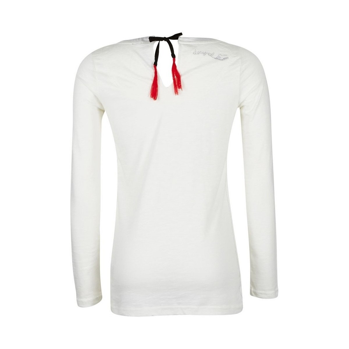Vêtements Femme T-shirts manches longues Desigual T-Shirt Slub Ecru 36T2410/1015 (sp) Blanc