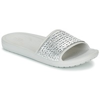 Chaussures Femme Claquettes Crocs SLOANE GRAPHIC ETCHED SLIDE W Blanc / argent