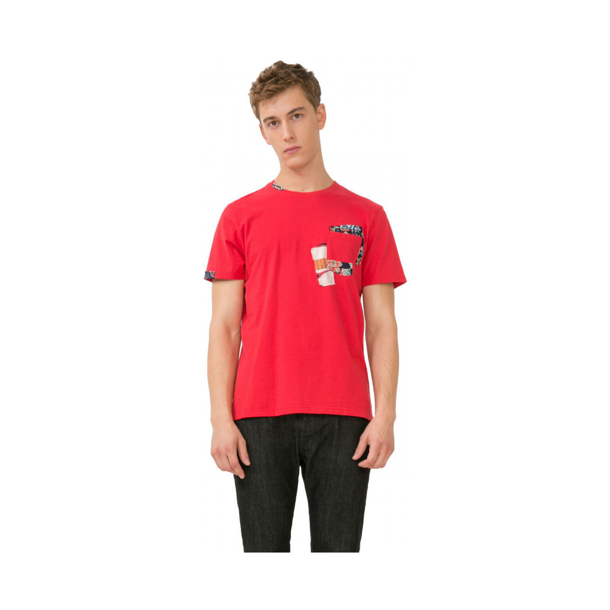 Vêtements Homme Polos manches courtes Desigual Tee-Shirt Delfines Rouge 72T14H7 (sp) Rouge