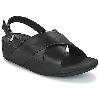 Chaussures Femme Sandales et Nu-pieds FitFlop LULU CROSS BACK-STRAP SANDALS - LEATHER Noir