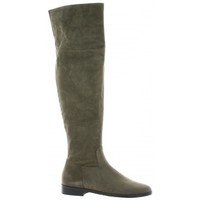 Chaussures Femme Bottes ville Pao Genouilleres cuir velours Taupe