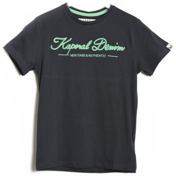 Vêtements Garçon T-shirts manches courtes Kaporal T-Shirt  COBY Dirty Black Motifs Vert (sp) Noir