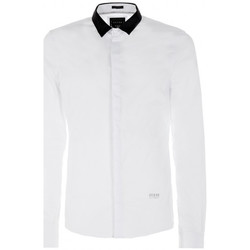 Vêtements Homme Chemises manches longues Guess Chemise LS Tape Stretch Poplin Blanc (sp) Blanc