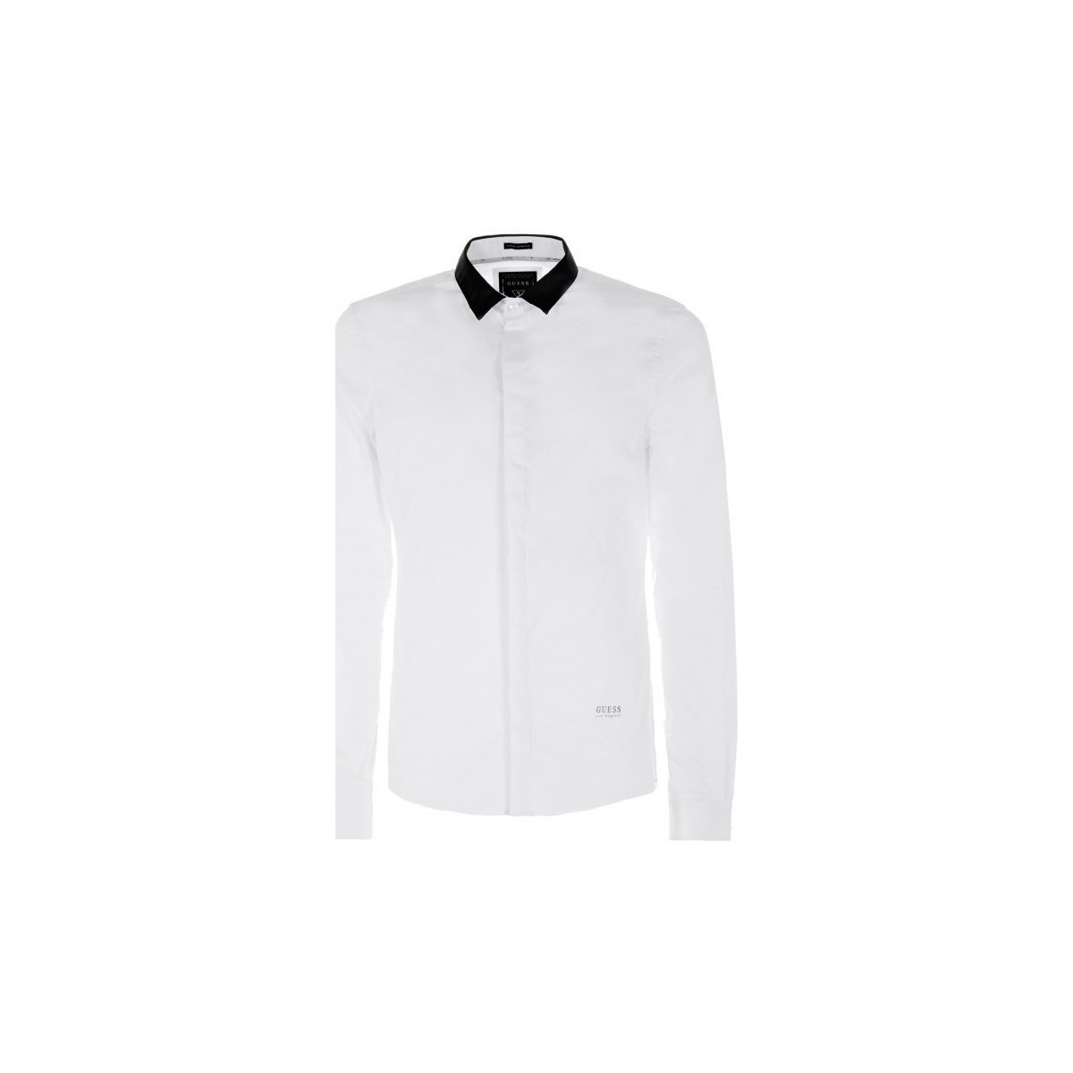 Vêtements Homme Chemises manches longues Guess Chemise LS Tape Stretch Poplin Blanc (sp) Blanc