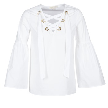 Vêtements Femme Tops / Blouses MICHAEL Michael Kors POPLIN GRMT LCE UP T. Blanc