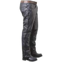 Vêtements Homme Pantalons 5 poches Pallas Cuir Pantalon en cuir avec lacets ref 02702 noir Noir