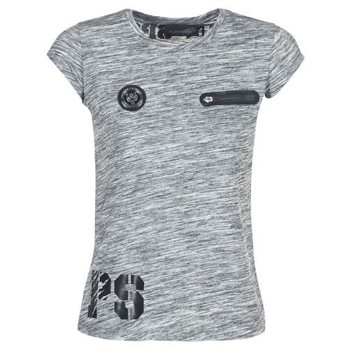 Philipp Plein Sport SITTIN OVER HERE Gris - Livraison Gratuite | Spartoo !  - Vêtements T-shirts manches courtes Femme 63,60 €