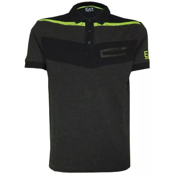 Vêtements Homme T-shirts & Polos Emporio Armani micro-check patterned curved hem shirtni Polo Noir