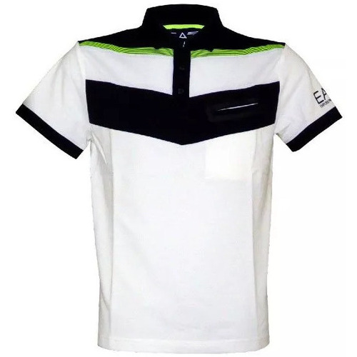 Vêtements Homme T-shirts & Polos Ea7 Emporio denim-slim-cut Armani Polo Blanc