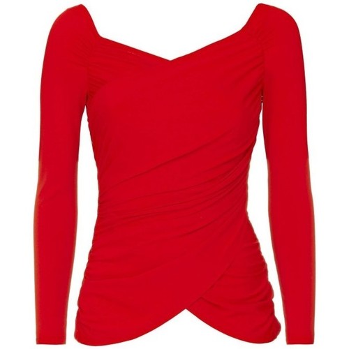 Vêtements Femme T-shirts manches longues Guess Top Rory Rouge W74P73 Rouge