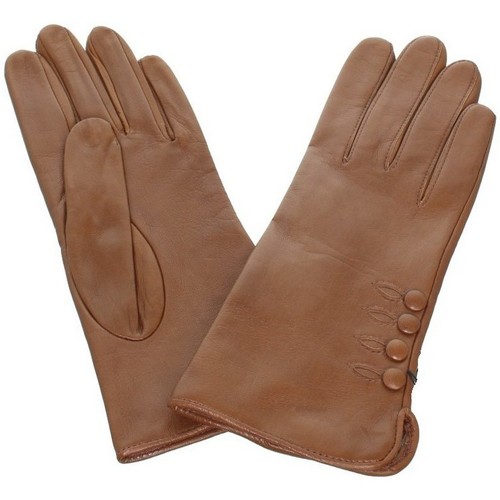Accessoires textile Femme Gants Glove Story Gants en cuir agneau ref_glo23659 liege Marron