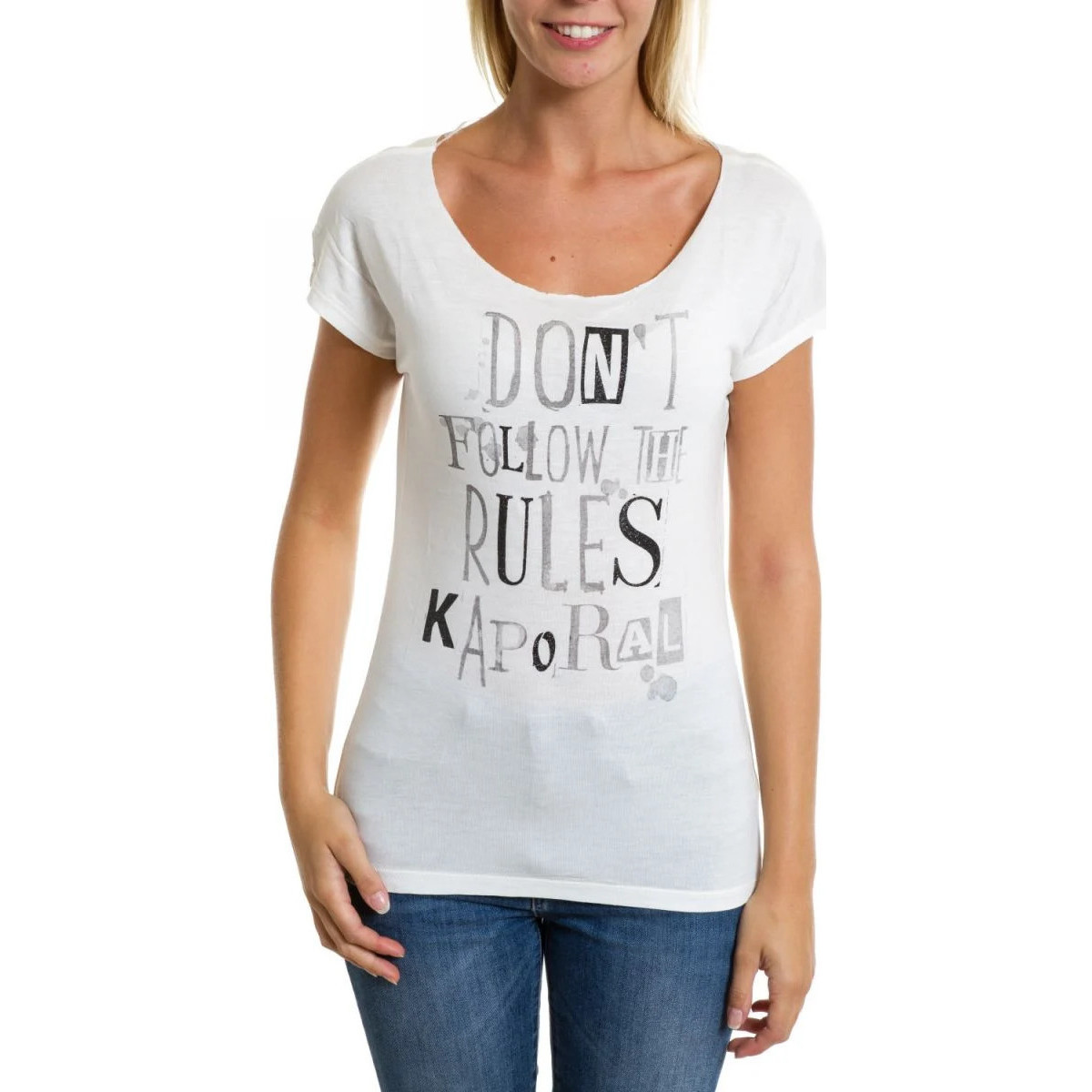 Vêtements Femme Débardeurs / T-shirts sans manche Kaporal TUNK H14 OFF WHITE Blanc