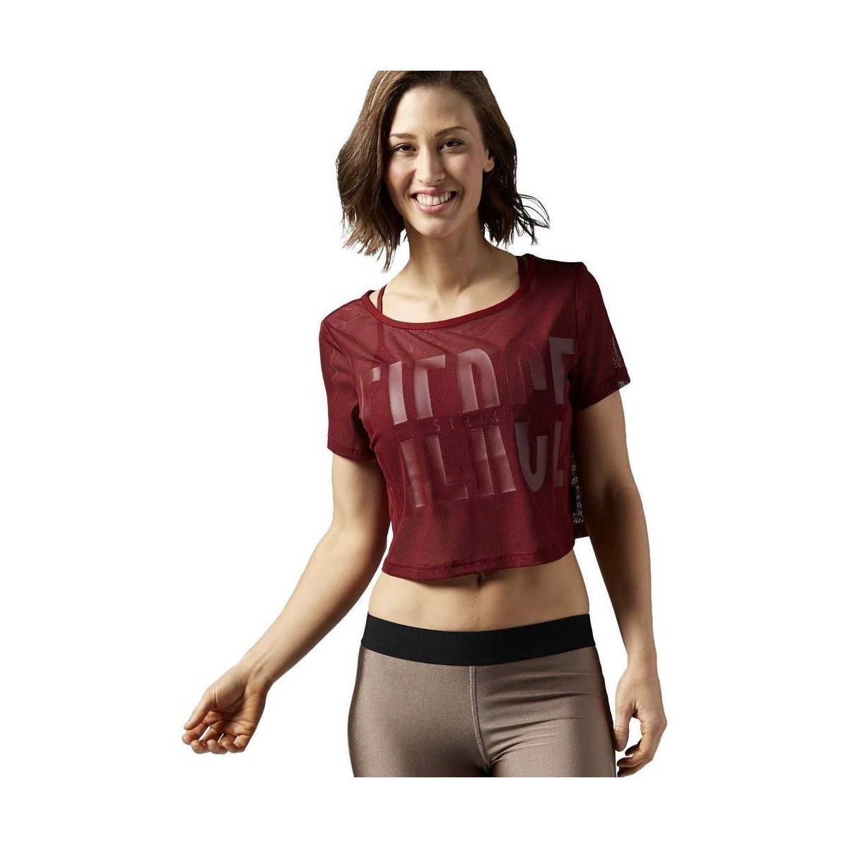 Vêtements Femme T-shirts manches courtes Reebok Sport Cardio Mesh Tee Bordeaux