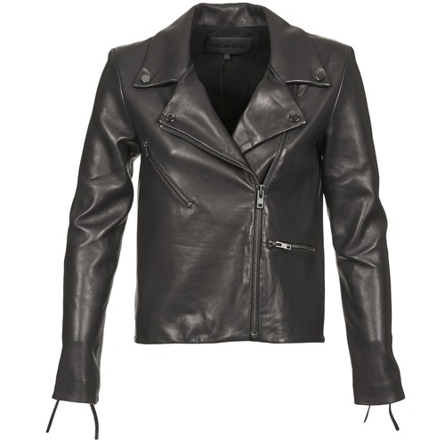 American Retro LEON JCKT Noir - Livraison Gratuite | Spartoo ! - Vêtements  Vestes en cuir / synthétiques Femme 529,20 €