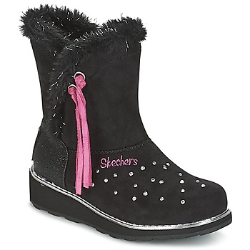 Chaussures Fille Bottes de neige Skechers SPARKLES Noir / Rose
