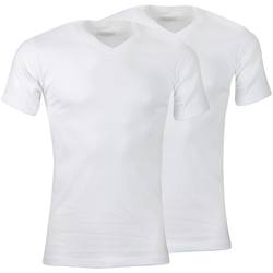 Vêtements Homme T-shirts manches courtes Athena Lot de 2 Tee-shirt homme col V  Eco Pack Blanc