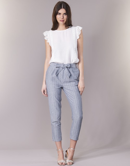 Vêtements Femme Pantalons 5 poches Betty London IKARALE Bleu / Blanc