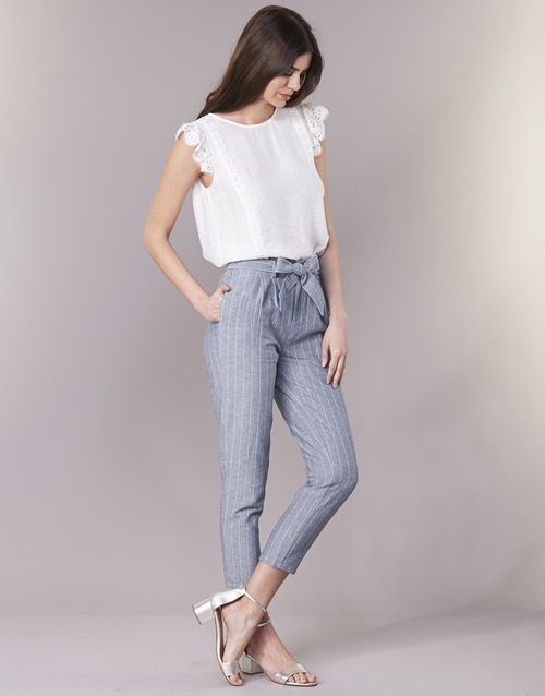Vêtements Femme Pantalons 5 poches Betty London IKARALE Bleu / Blanc