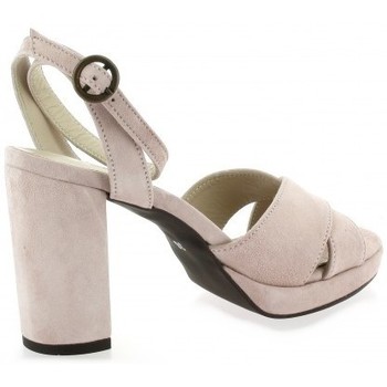Pao Nu pieds cuir velours Rose