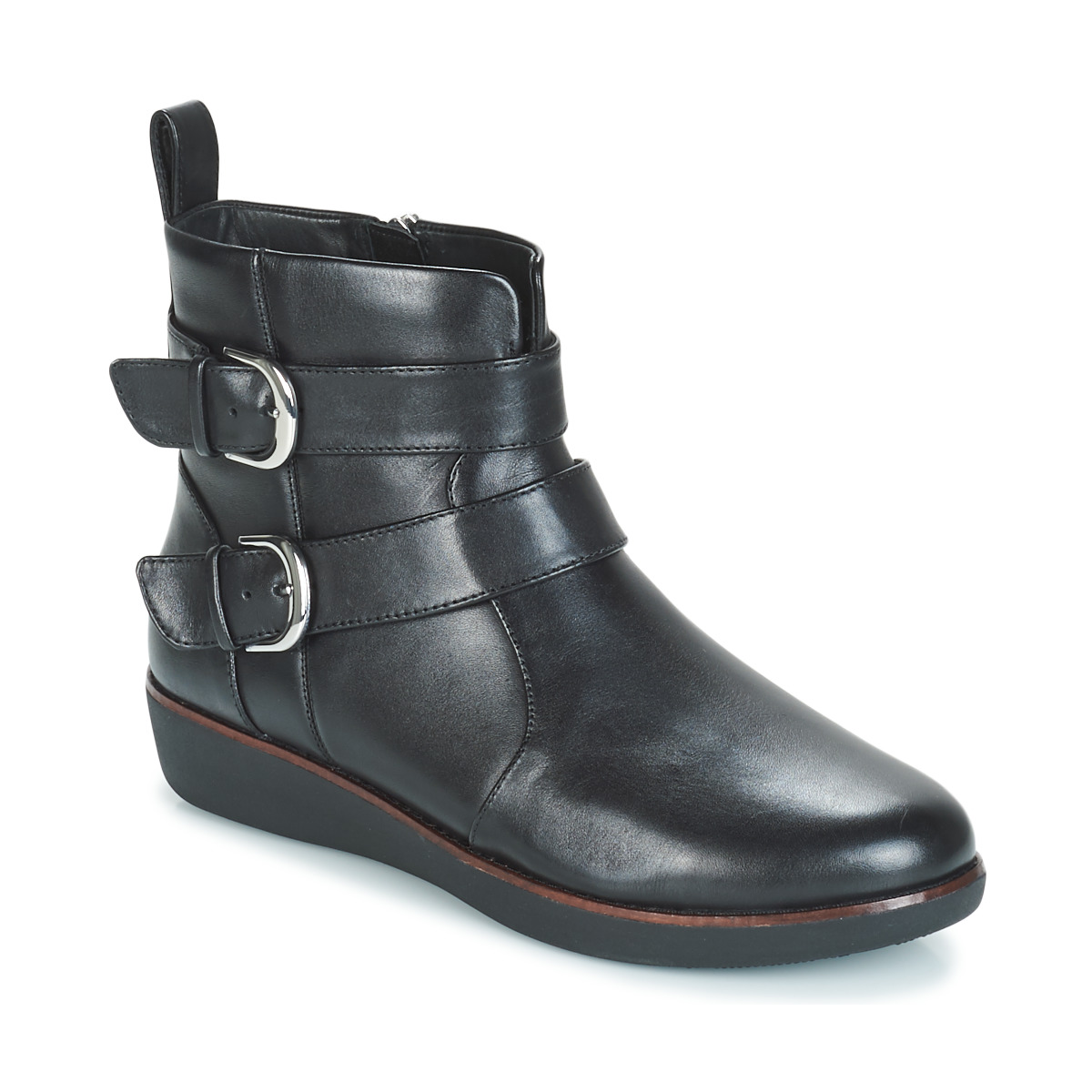 Chaussures Femme Boots FitFlop LAILA DOUBLE BUCKLE Noir