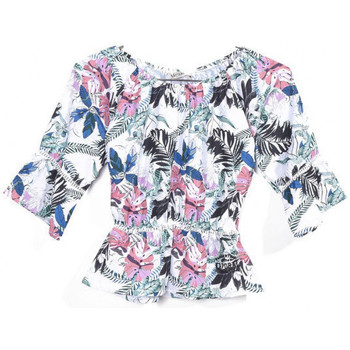 Vêtements Fille Chemises manches courtes Kaporal Blouse Fully Blanc ImprimÃ© Multicolore