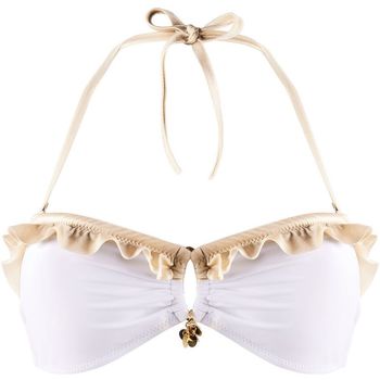 Vêtements Femme Maillots de bain 2 pièces Brigitte Bardot Haut de maillot bandeau blanc/or Palm Beach by blanc