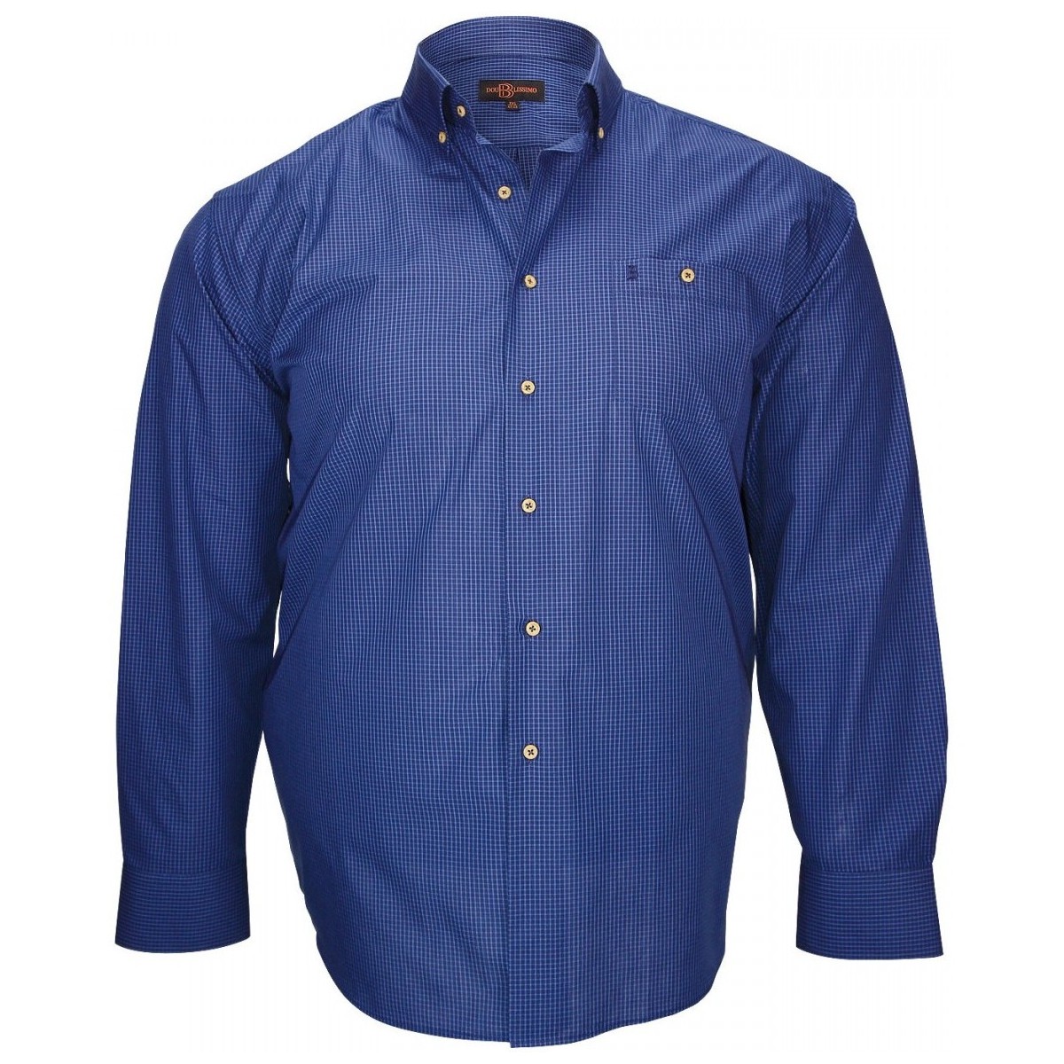 Vêtements Homme Chemises manches longues Doublissimo chemise a carreaux deville bleu Bleu