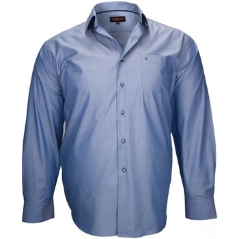 Vêtements Homme Chemises manches longues Doublissimo chemise haut de gamme london bleu Bleu