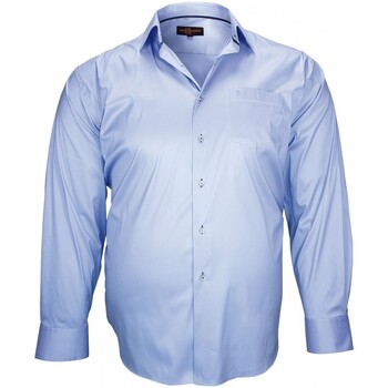Vêtements Homme Chemises manches longues Doublissimo chemise haut de gamme lon bleu Bleu