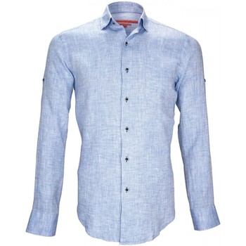 Vêtements Homme Chemises manches longues Andrew Mc Allister chemise en lin gao bleu Bleu