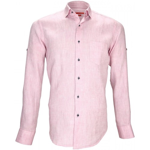 Vêtements Homme Chemises manches longues Andrew Mc Allister chemise en lin gao rose Rose