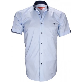 Vêtements Homme Chemises manches courtes polo-shirts men usb Sockser chemisette double col doover bleu Bleu