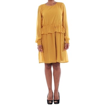 Vêtements Femme Robes Vero Moda 10196226 VMKIM L/S SHORT DRESS O17 HARVEST GOLD Amarillo