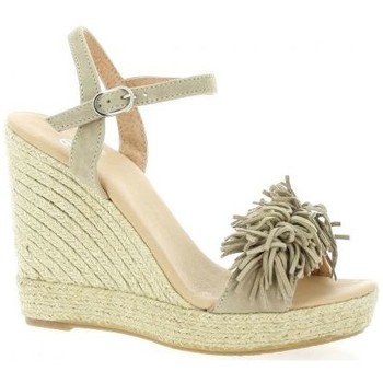 Chaussures Femme Espadrilles Pao Espadrille cuir velours Taupe