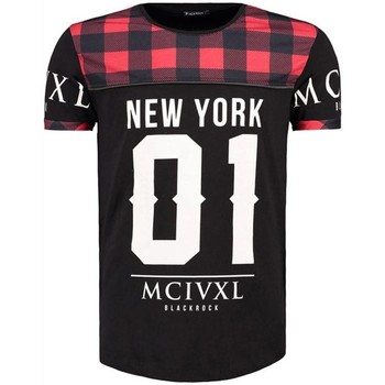 Vêtements Homme T-shirts & Polos Monsieurmode T-shirt imprimé New York T-shirt 512031 noir Noir