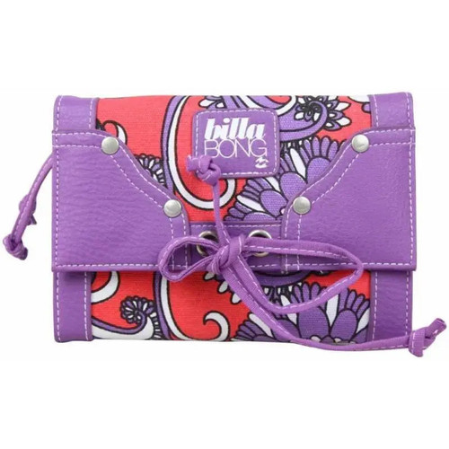Sacs Femme Malles / coffres de rangements Billabong Grand porte monnaie et cartes toile - Violet motif rouge Multicolore