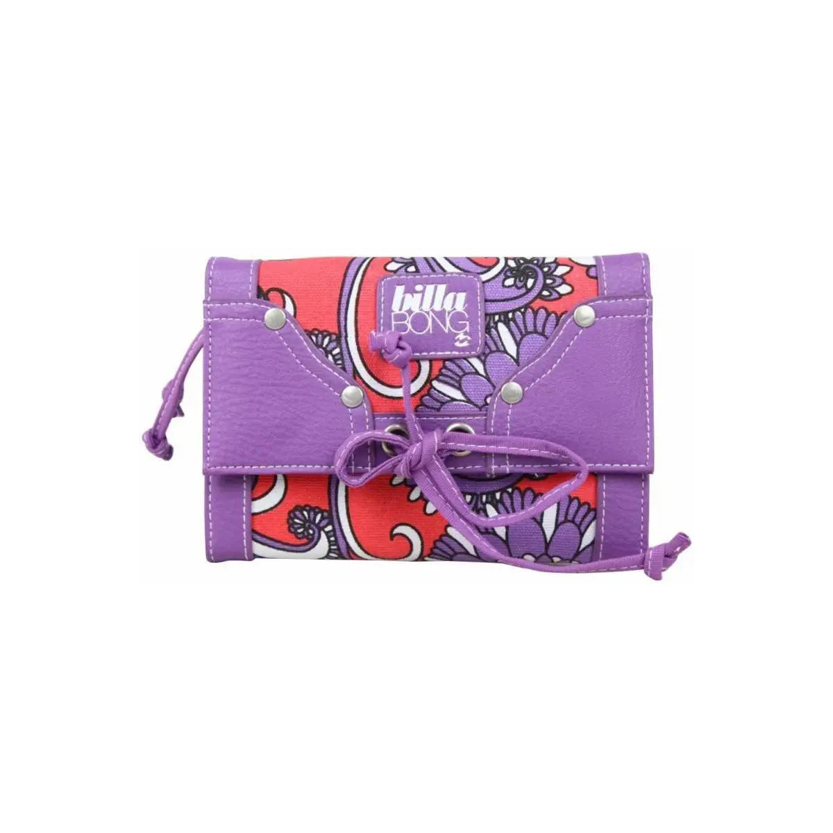 Sacs Femme Sacs porté main Billabong Grand porte monnaie et cartes toile - Violet motif rouge Multicolore