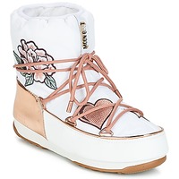 Chaussures Femme Bottes de neige Moon Boot PEACE & LOVE WP Blanc / Rose gold