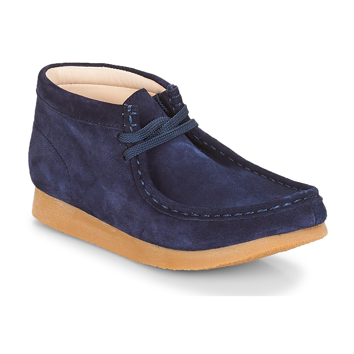 Chaussures Enfant Boots Clarks Wallabee Bt Navy Suede