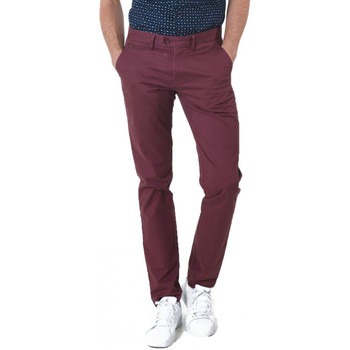 Pantalons de costume Kaporal Pantalon Homme Melvi Grape Rouge Bordeaux
