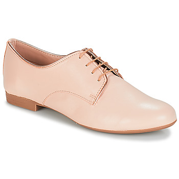 Femme Chaussures Chaussures plates Chaussures et bottes à lacets Derbies roses bi-matière effet verni Chaussures La Modeuse en coloris Rose 