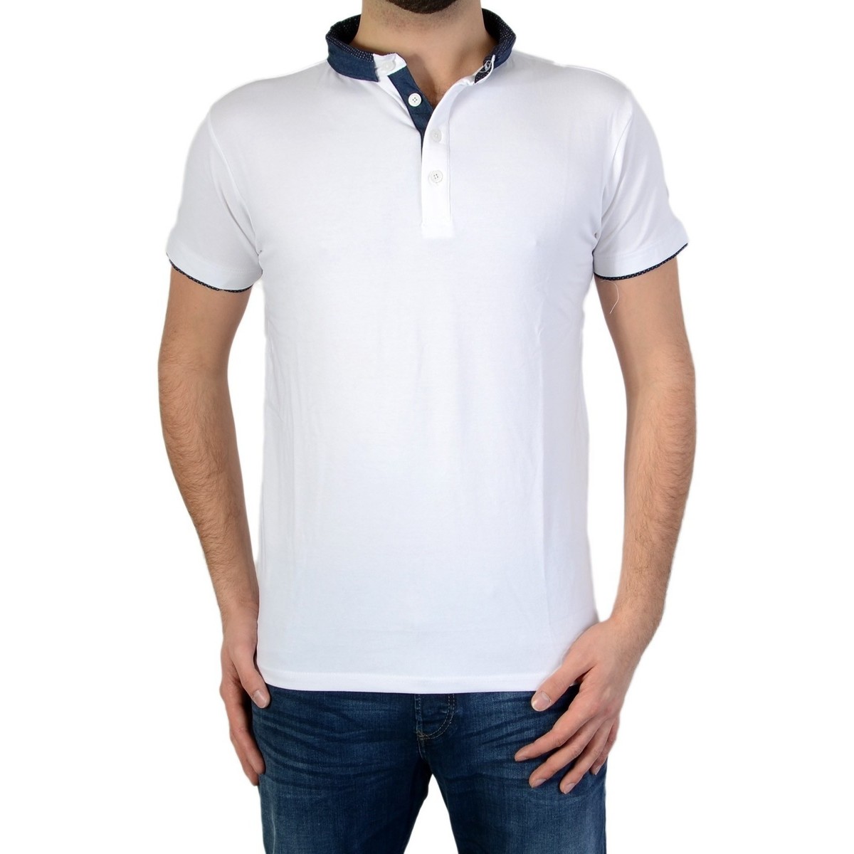Vêtements Homme Polos manches courtes Deeluxe Polo  againer Blanc