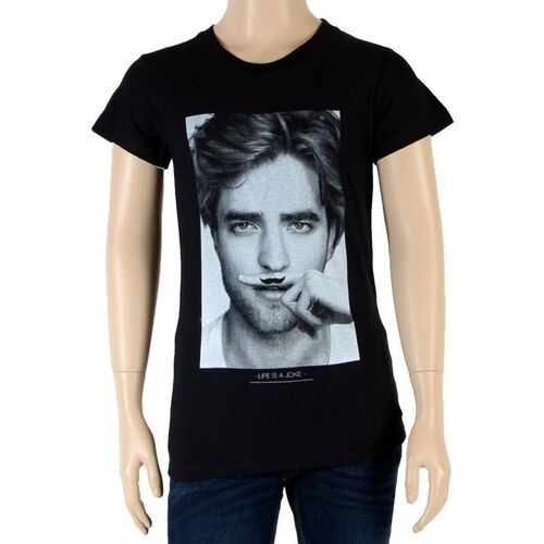 Vêtements Fille T-shirts manches courtes Eleven Paris Créée en 2003 par deux amis parisiens Pattinson Noir