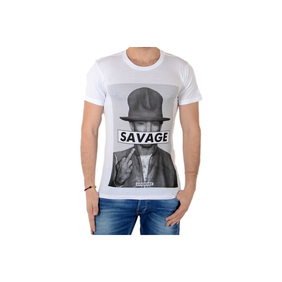 Vêtements Homme T-shirts manches courtes Eleven Paris Savrel M Blanc