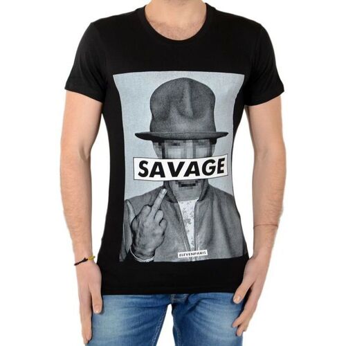 Vêtements Homme T-shirts T1TX1P29 manches courtes Eleven Paris Savrel M Noir