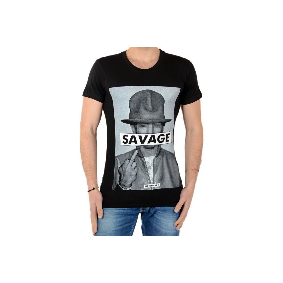 Vêtements Homme T-shirts manches courtes Eleven Paris Savrel M Noir
