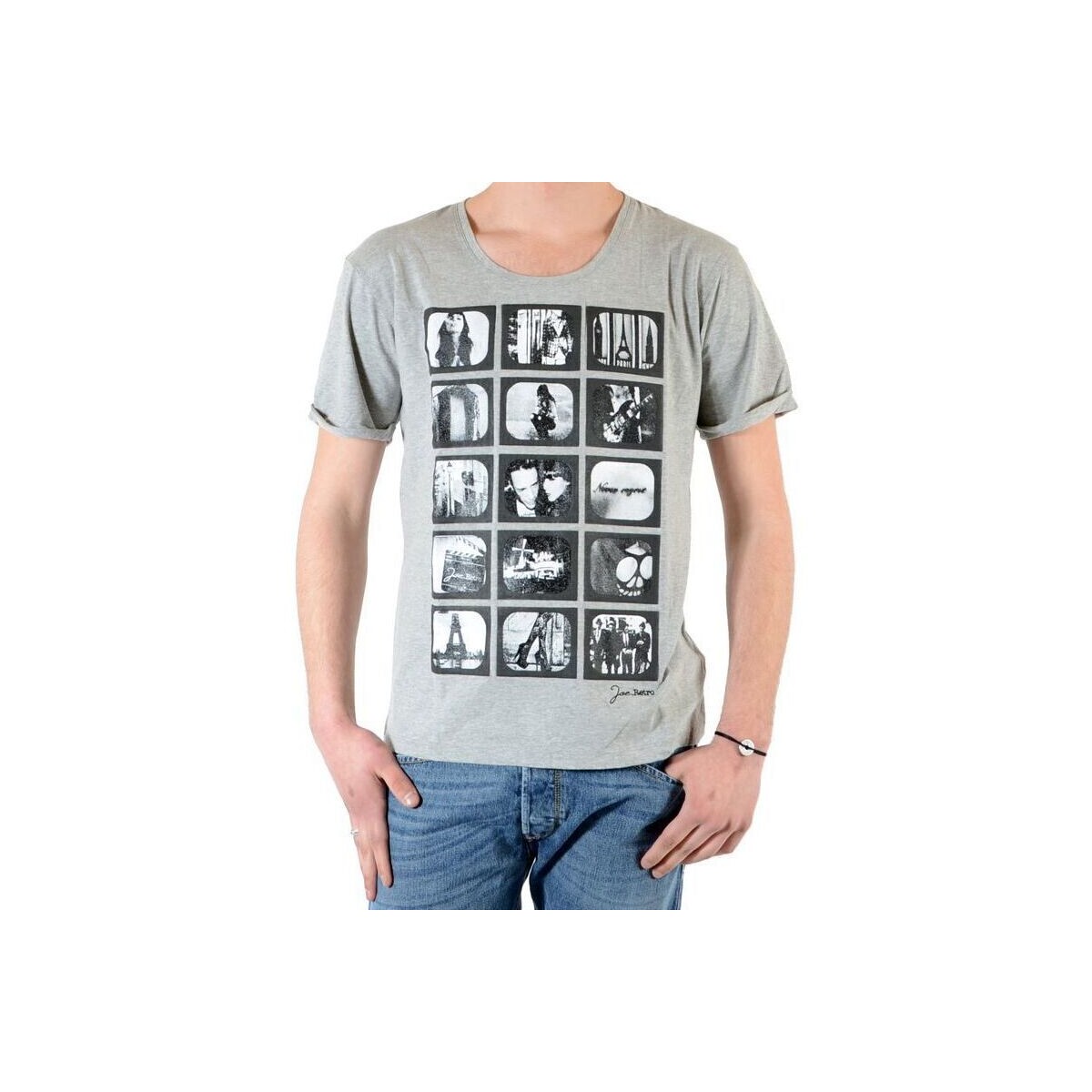 Vêtements Homme T-shirts manches courtes Joe Retro Tee shirt  timi Gris